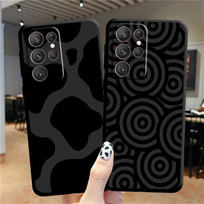 Fashion Pattern Logo Phone Case For Samsung S23 S22 S21 S20 FE Ultra Pro Lite S10 S9 S8 5G Plus Black Soft Cover