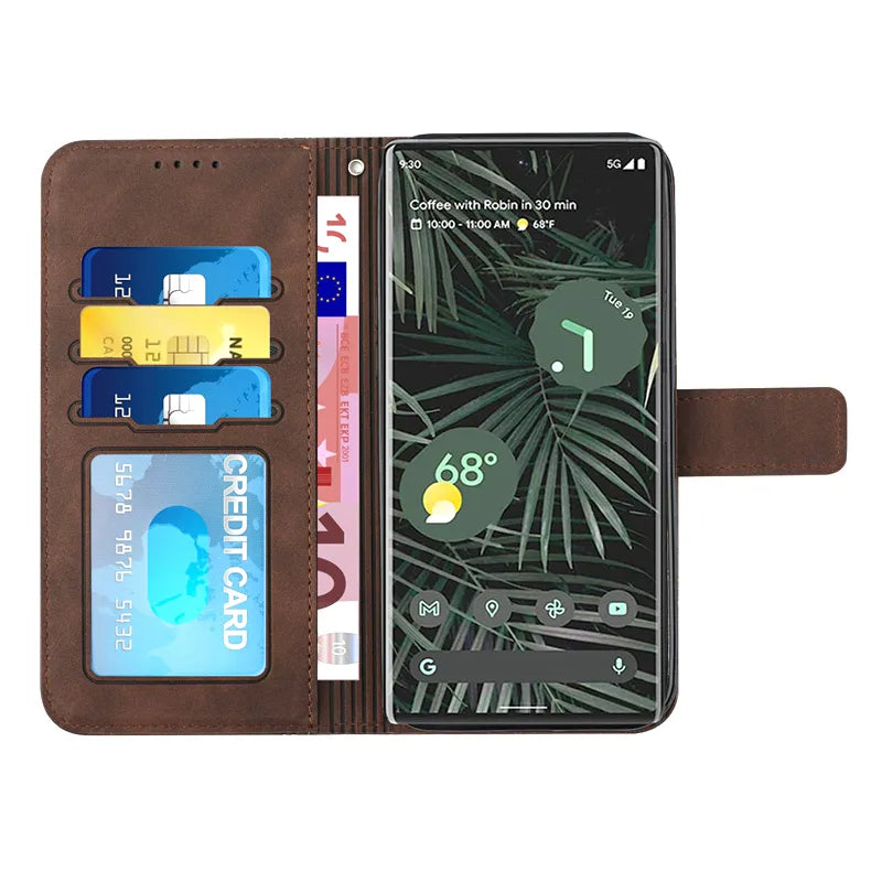 Flip Cover for Google Pixel 8 8 Pro Pixel 7 7 Pro 7A Matte Leather Wallet Case for Google Pixel 6A Pixel 6 6 Pro Card Holder