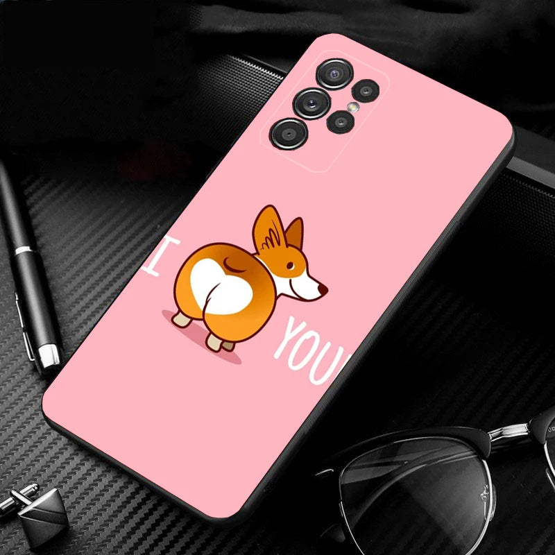 Phone Case for Samsung Galaxy S23 S22 S21 S20 Ultra S20 S22 S21 S10 S9 Plus S10E S20FE Corgi Sexy Cartoon Dog Ass