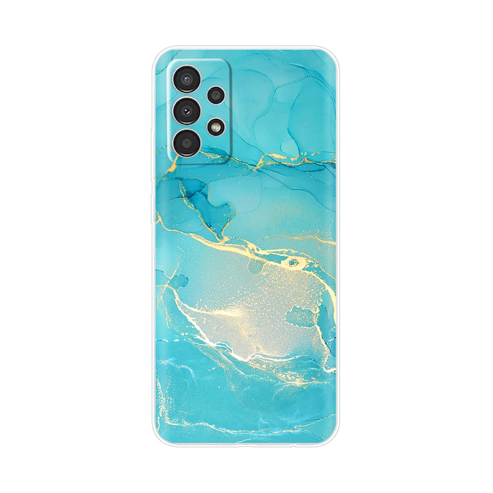 Phone Case For Samsung Galaxy A73 Case A23 A33 5G A53 Back Bumper Clear Marbel Soft Silicone Cover for Samsung A53 5G Para Cases