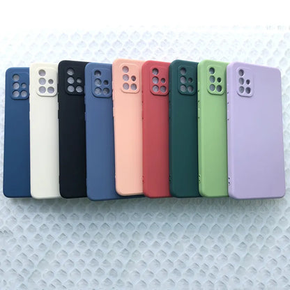 Square Fashion Silicone Case For Samsung Galaxy A52 A72 S22 S21 Ultra S20 FE S10 S9 Plus A21S A51 A71 A31 A50 A70 A32 M31 Cover