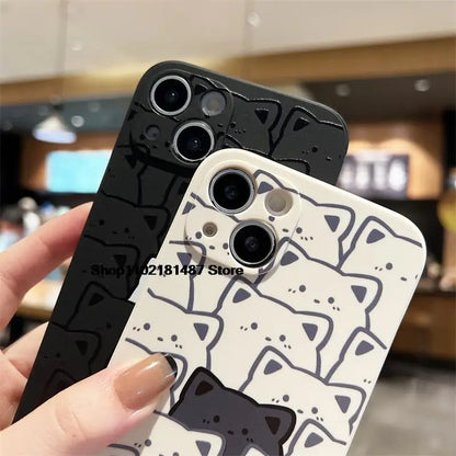 Cartoon Cute Cat Case for IPhone iPhone 15 14 13 12 11 Pro Max XSMAX X XR 7 8 14 15 Plus Cute Couple Soft Silicone bumper case