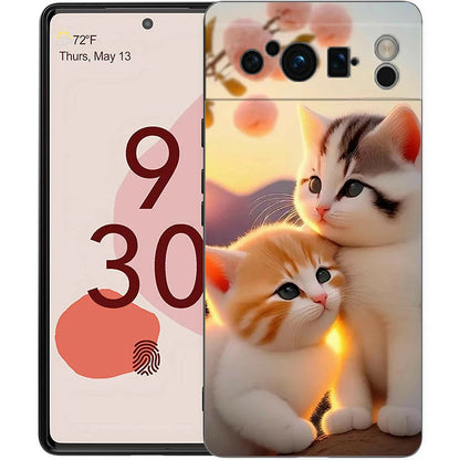 Cute Animal Cat Phone Case Cover for Google Pixel 8 7 6 7A 6A Pro 5G Shockproof Silicone Soft 8 Pro 5G  Shell Capas Coque Bags