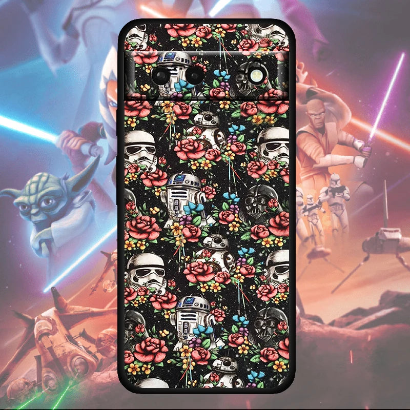 Star Wars Weapon Robot Cool Shockproof Cover For Google Pixel 7 6 6A 5 4 5A 4A XL 5G Pro TPU Soft Silicone Soft Black Phone Case