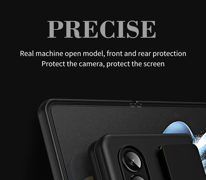 Matte Silky Hard Plastic Grip Case Strap For Samsung Galaxy Z Fold 5 4 3 2 5G Wristband Elastic Band Armor Cover For Fold3 Fold4