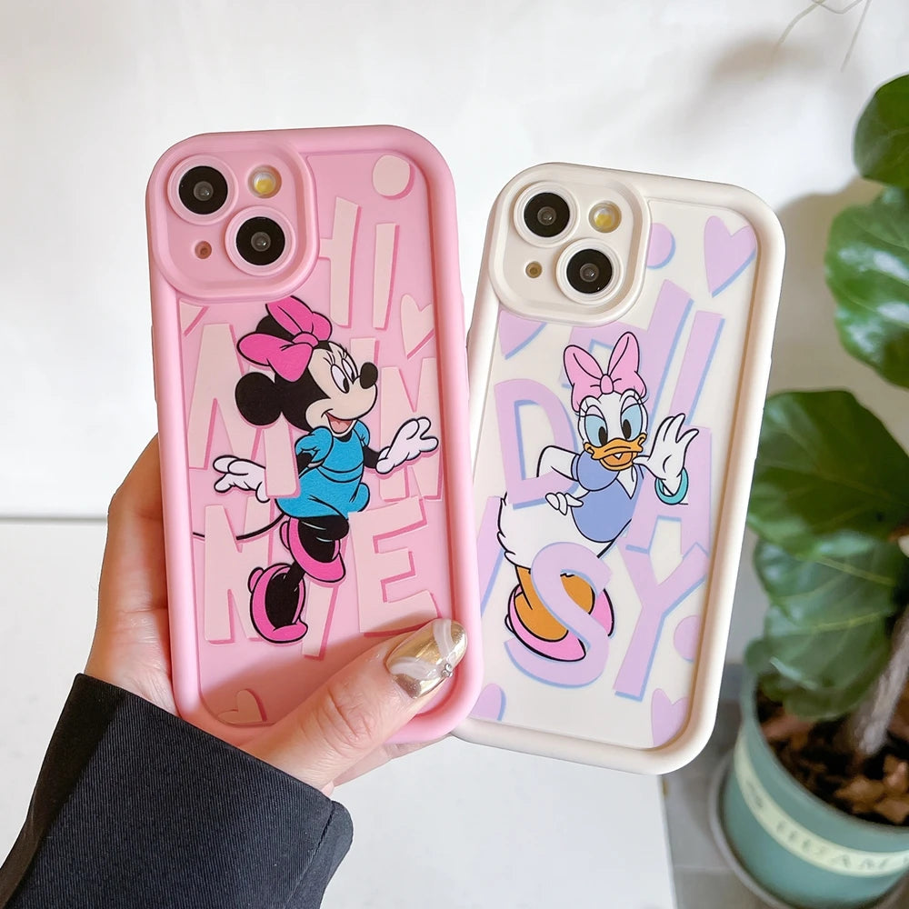 Cute Mickey Minnie Mouse Daisy Duck Paint Phone Case For Motorola Moto G84 G54 G34 G24 G04 G14 G53 G10 G20 G30 G9 Play E22 E13