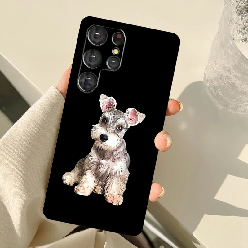Schnauzer Puppy Dog Art Phone Case For Samsung Galaxy S23 S20 FE S21 FE S22 Ultra Note20 Note10 S8 S9 S10 Plus Cover