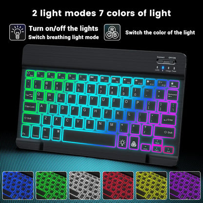 EMTRA Backlit Backlight Bluetooth Keyboard Mouse For IOS Android Windows For iPad Portuguese keyboard Spanish keyboard and Mouse