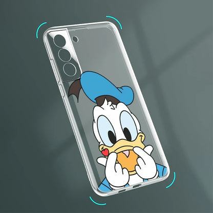 Mickey Minnie Mouse Transparent Phone Case For Samsung S23 S22 S21 S20 FE Ultra Pro Lite S10 S10E S9 S8 Plus 5G