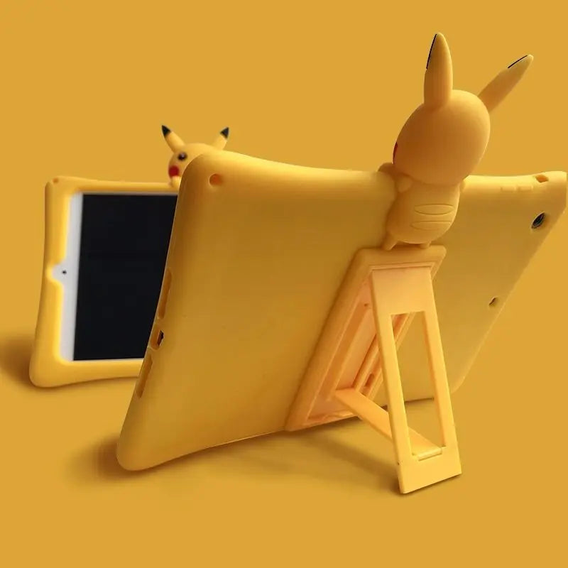 Pokemon Pikachu Silicon Stand Cover For iPad Pro 9.7 10.5 10.2 8th 9th 2018 2017 Air 1 2 3 Mini 2 3 4 5 6 Tablet Case Funda