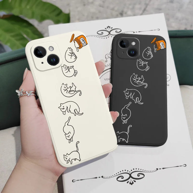 Canned Cats Phone Case For iPhone 15 14 13 12 11 Plus Pro Max Mini X XR XS SE2020 8 7 6 6S Plus Cover