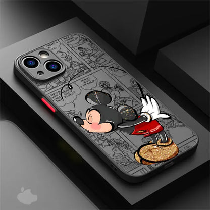 Disney Mickey Minnie Love Phone Case for Apple iPhone 15 Pro Max 13 14 Plus 12 Mini 11 Pro XR 8 SE 7 6S XS MAX Matte Cover