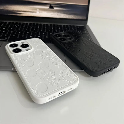 Cute Anime Mickey Mouse Cartoon Phone Case for iPhone 15 14 13 12 11 Pro Max Xr Xs 7 8 14 Plus 3D Disney Soft Silicone Cover