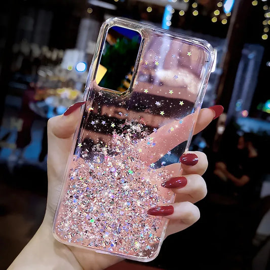 Gradient Jelly Color Glitter Phone Case For Samsung Galaxy S23 S22 Ultra S21 FE S8 S9 S10 S20 Note 10 Plus NOTE20U Epoxy Cover
