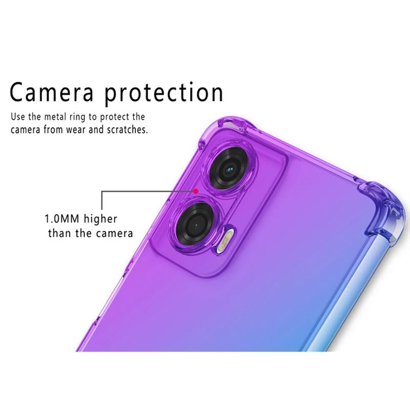 Shockproof Gradient TPU Case for Motorola Moto G85 G35 G55 5G G04 G04S G24 Power G34 G54 G84 E14 Protective Cover Funda Coque