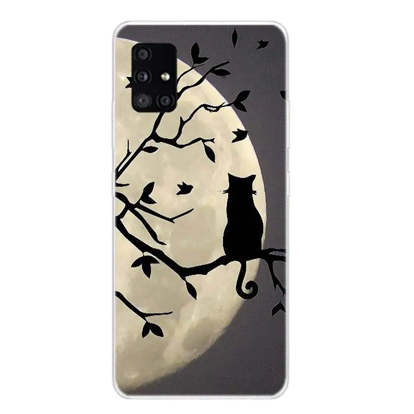 Black Cat Cartoon Cute For Samsung Galaxy A52 A53 A54 A12 A13 A14 A22 A23 A24 A32 A33 A34 Phone Case A02S A03S A04S A42 A72 A73