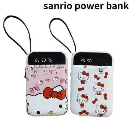 Sanrio cute Hello Kitty kawaii anime mobile power supply 20000mAh self-contained line girl mini portable mobile phone universal