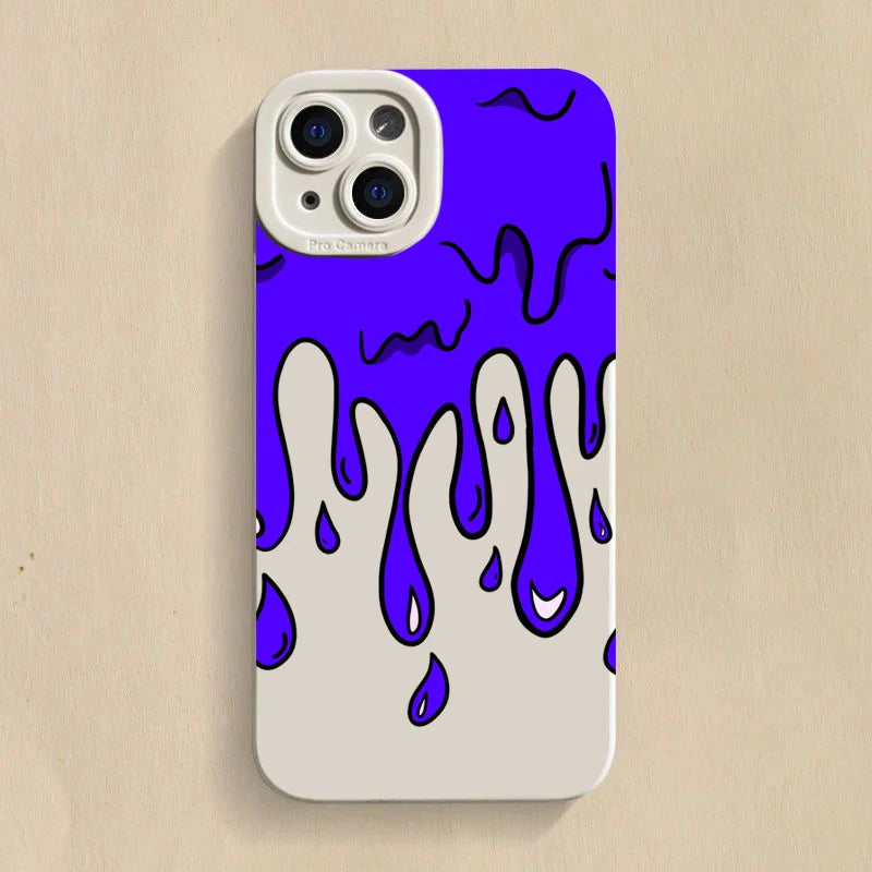 Fun Paint Graffiti Art Shockproof Silicone Phone Case For iPhone 15 14 13 12 11 16 Pro Max XS XR X 7 8 15 16 Plus SE 2020 Cover