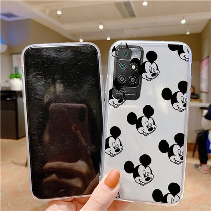 for Xiaomi Redmi 10 Phone Case Mickey Minnie Mouse Daisy Donald Duck Stitch Clear Soft Silicone Redmi10 2022 Transparent Cover