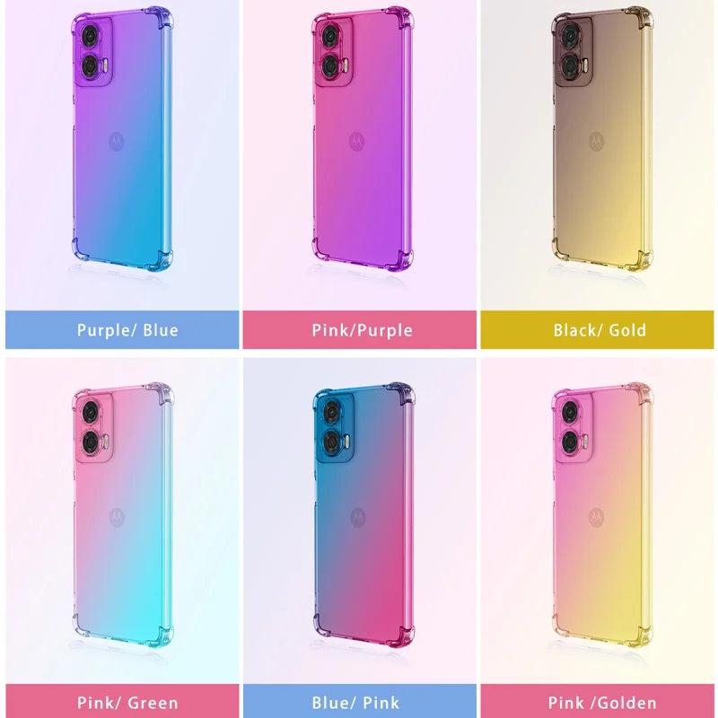 Shockproof Gradient TPU Case for Motorola Moto G85 G35 G55 5G G04 G04S G24 Power G34 G54 G84 E14 Protective Cover Funda Coque