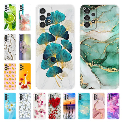 Phone Case For Samsung Galaxy A73 Case A23 A33 5G A53 Back Bumper Clear Marbel Soft Silicone Cover for Samsung A53 5G Para Cases