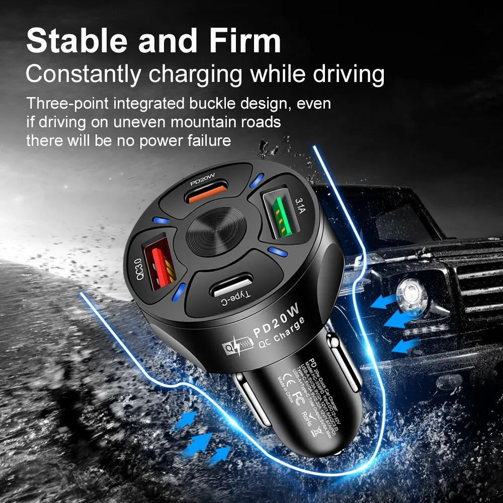 Olaf Dual USB C Car Charger Fast Charging USB PD QC3.0 Type C Fast Charger For iPhone Samsung Xiaomi Car Phone Charger Adapter