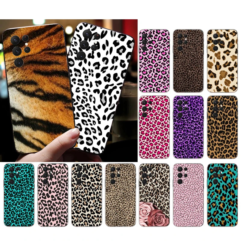 Phone Case for Samsung Galaxy S23 S22 S21 S20 Ultra S20 S22 S21 Plus S10E S20FE Note 10Plus 20Ultra Animal Leopard Cheetah Print