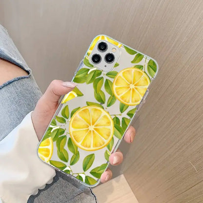 Fruit lemon Phone Case For iPhone 13 14 Pro Max XS XR 12 11 Pro 13 Mini 6 7 8 Plus Soft Clear Back Cover