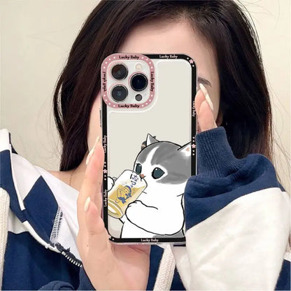 Cute Animals Cat Phone Case for iPhone 11 12 13 Mini Pro Max 14 Pro Max Case shell