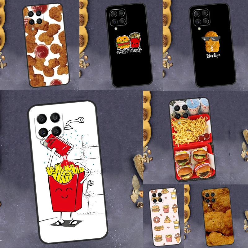 French Fries Burger Pizza For Samsung Galaxy M23 M13 M33 M53 M11 M21 M31 M51 M12 M22 M32 M52 M20 M14 M54 Phone Case