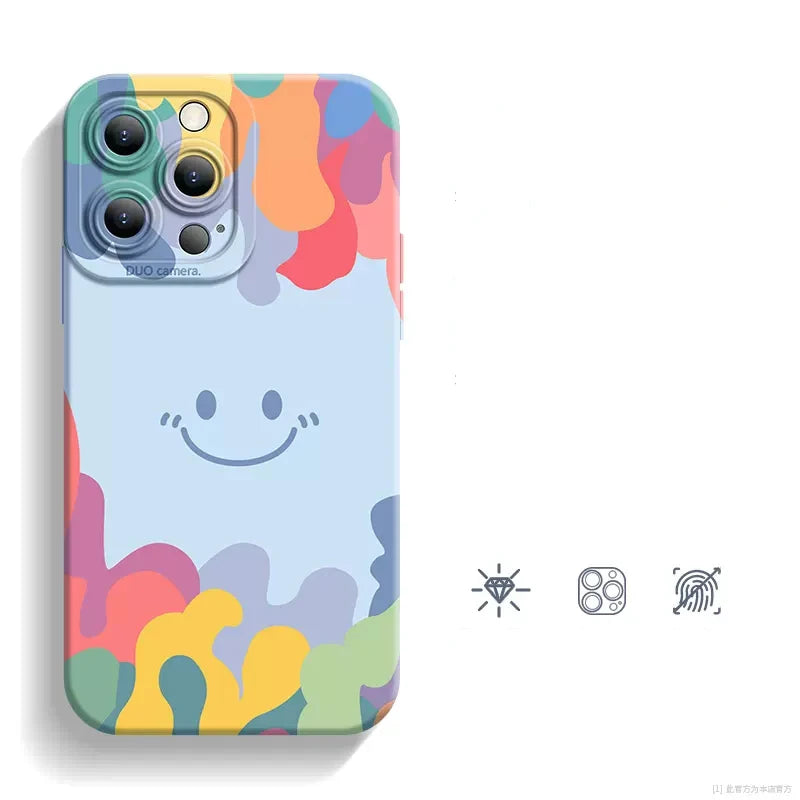 Luxury ice cream Smile Face Case For Samsung S24 S22 Ultra S23 Plus S21 S20 FE A32 A72 A73 A33 A13 A53 A52 A34 A14 A54 5G Cover