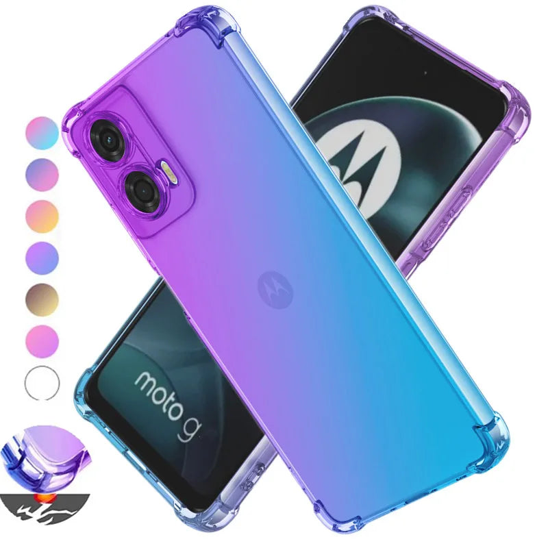 Shockproof Gradient TPU Case for Motorola Moto G85 G35 G55 5G G04 G04S G24 Power G34 G54 G84 E14 Protective Cover Funda Coque