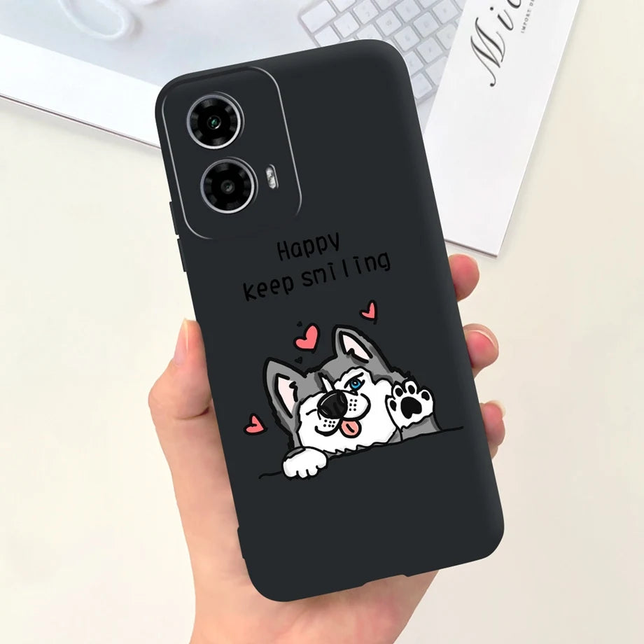 For Motorola Moto G34 / G24 / G04 / G24 Power Phone Case Soft Matte Silicone Cartoon Animal Fashion Bumper For Motorola G24 G04