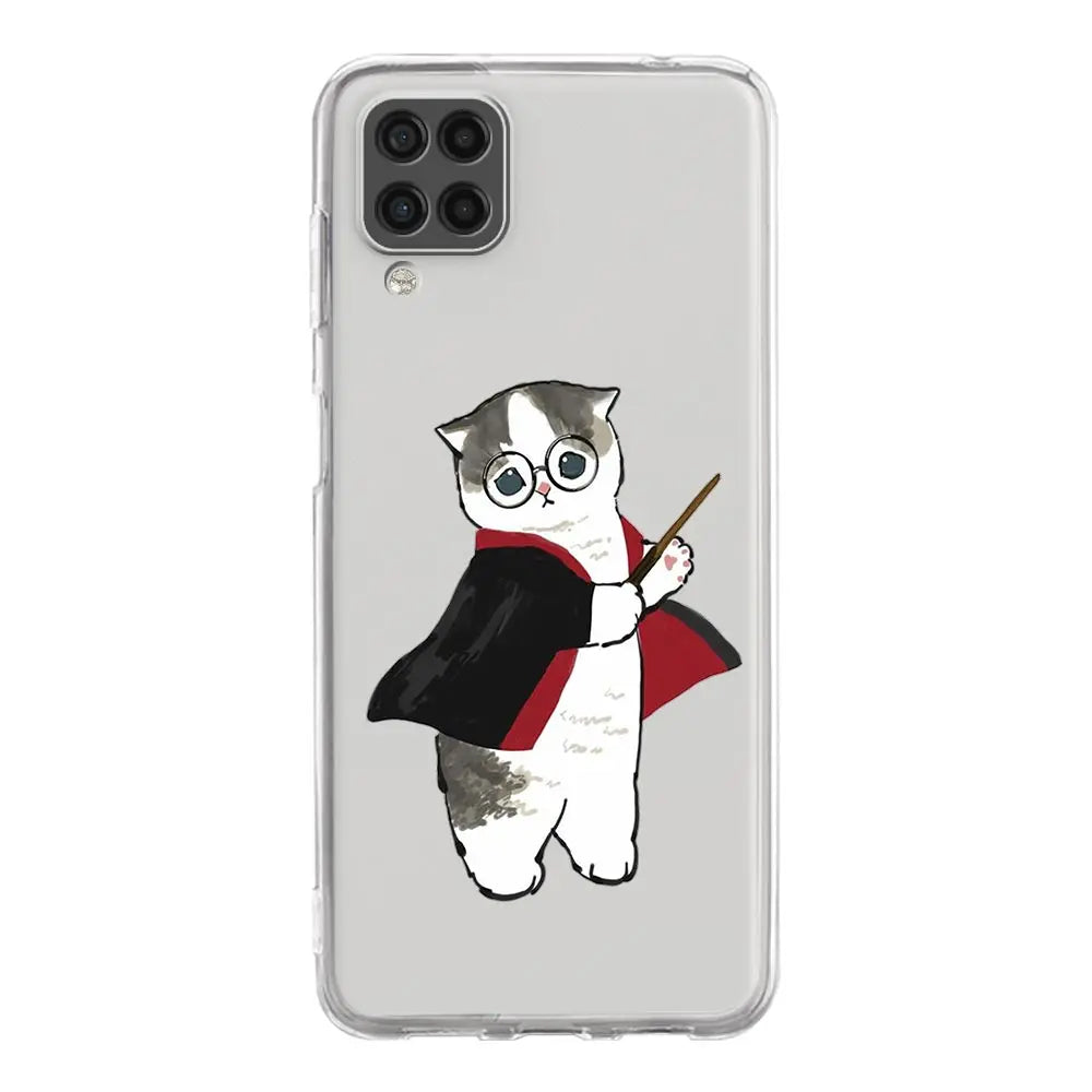 Cute Cat Art Cartoon Phone Case For Samsung Galaxy A13 A33 A73 A53 A23 A51 A71 A21S A12 A11 A31 A41 A03S A22 A52 A32 5G Cover