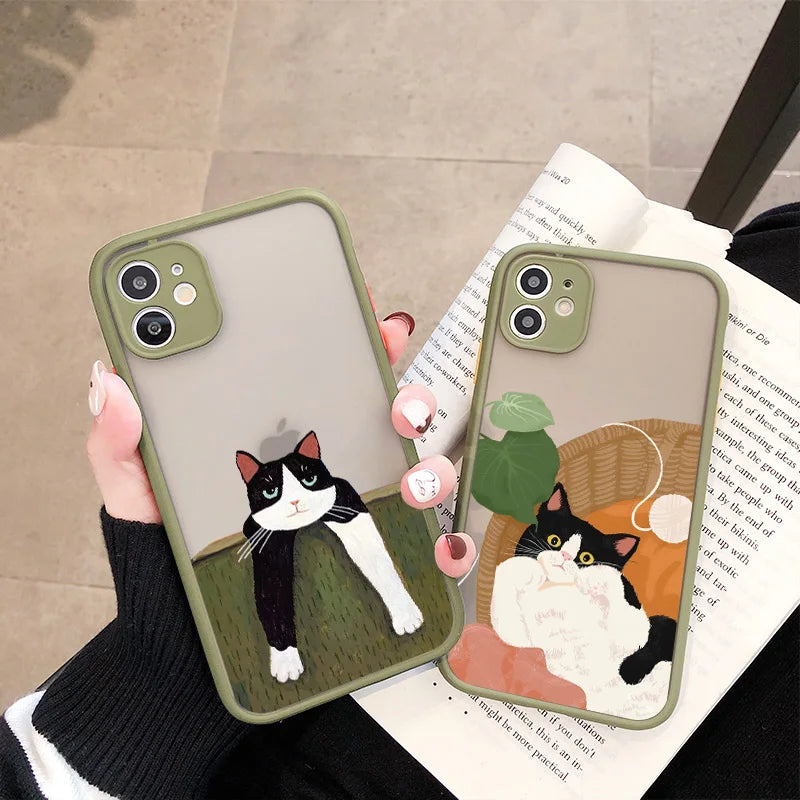 Various Style Cat Phone Case For iPhone 15 13 12 11 14 Pro Max Mini 14 Plus shell SE2020 8 7 Plus X XS XR Shockproof Back Covers