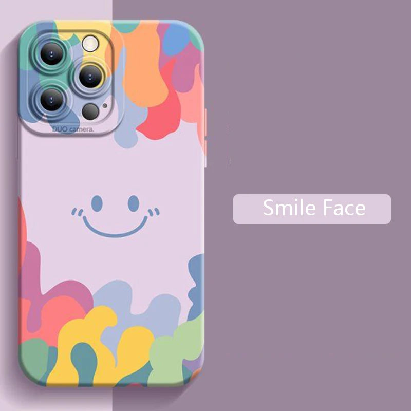 Luxury ice cream Smile Face Case For Samsung S24 S22 Ultra S23 Plus S21 S20 FE A32 A72 A73 A33 A13 A53 A52 A34 A14 A54 5G Cover