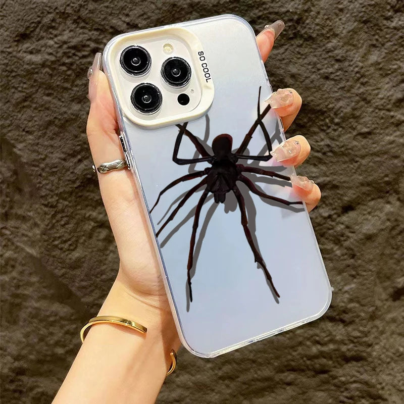 Color Spider Matte Laser Phone Case For iPhone 11 12 13 14 15 Pro Max XS X XR 7 8 15 Plus SE 2020 Shockproof Armour Bumper Cover