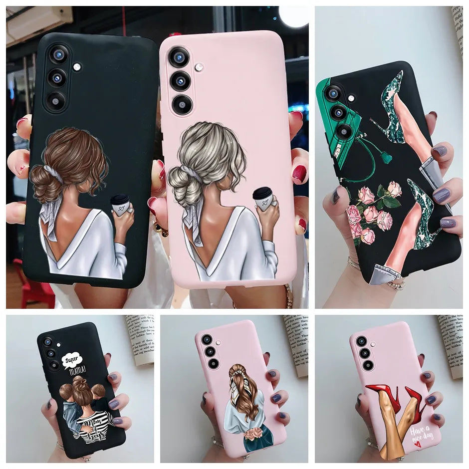 Cover Case For Samsung A34 5G Phone Shell On Samsung Galaxy A54 5G Back Cover Girl Silicone Soft Casing Shockproof Bumper Fundas