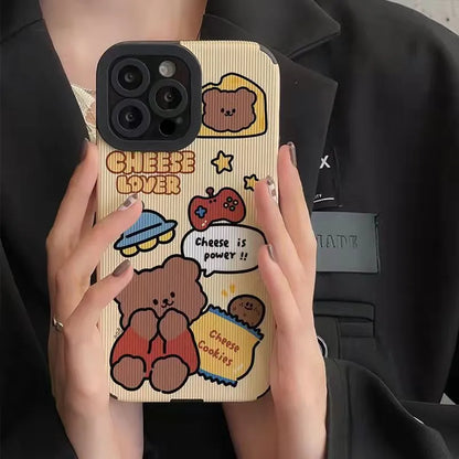 Cute Cat Rabbit Leopard Bear Animal Pattern Soft Case For iPhone 11 12 13 14 15 Pro Max 15 14plus 12 13 Mini X XR XS Max 7 8Plus