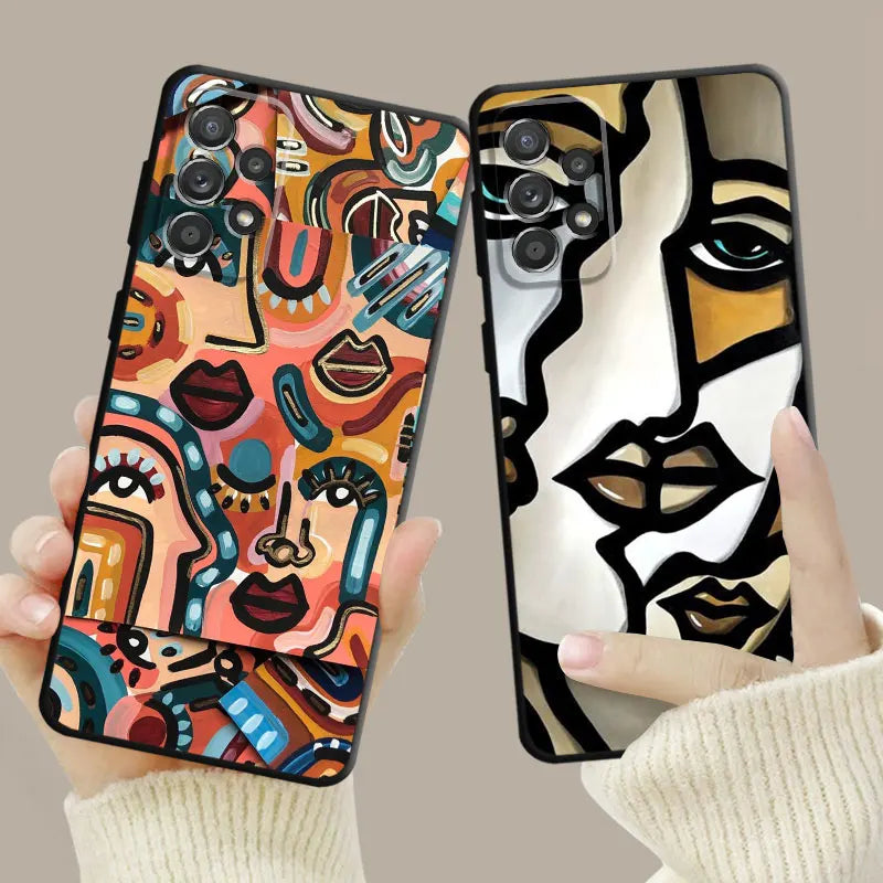 Picasso Abstract Art Painting Case For Samsung Galaxy A14 A73 A53 A71 A51 A31 A33 A22 A12 A21s A13 A32 A52s A72 A52 A23