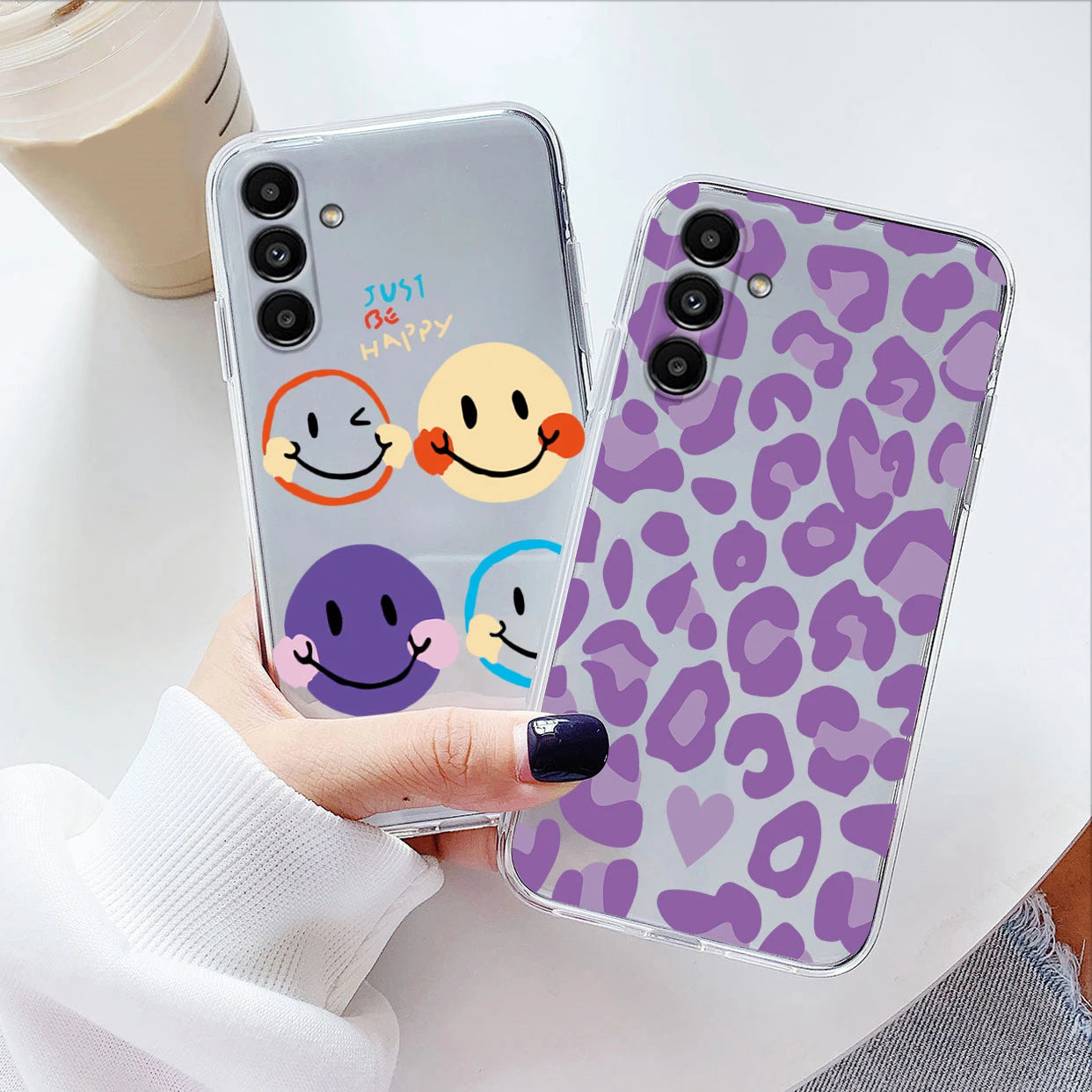 Transparent Case For Samsung Galaxy A54 5G Cover Cartoon Flowers Soft TPU Shockproof Funda For Samsung A 54 5G Bags Heart Clear