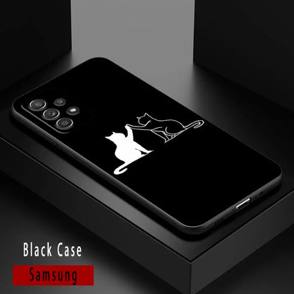 Funny Cute Cat Phone Case For Samsung Galaxy A72 A52 A42 A32 A22 A21s A02s A12 A02 A51 A71 A41 A31 A11 A01  Line Art Soft Case