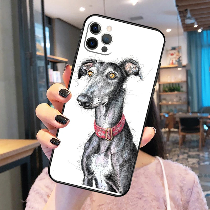 Galgo Greyhound Dog Phone Case For iPhone 14 15 13 12 11 Pro Max mini XR X XS Max 7 8 Plus SE 2020 Back Cover