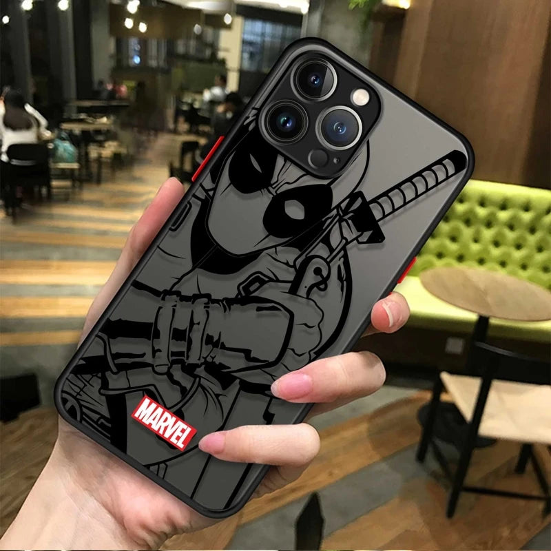 Phone Case For Apple iPhone 11 12 13 14 15 Pro 15 Pro Max 15 Plus XR 12mini 13mini Clear Marvel Groot Spider Iron Man Studio