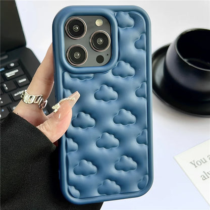 Cute 3D Clouds Soft Silicone Case For iPhone 15 Pro Max 11 12 13 14 Pro Max XS XR X 7 8 Plus Shockproof Protective Cover