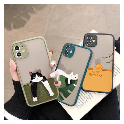 Various Style Cat Phone Case For iPhone 15 13 12 11 14 Pro Max Mini 14 Plus shell SE2020 8 7 Plus X XS XR Shockproof Back Covers