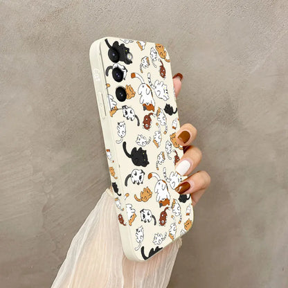 Cat Rolling Phone Case For Samsung Galaxy S23 S22 S21 S20 Ultra Plus FE S10 S9 S10E Note 20 ultra 10 9 Plus Cover