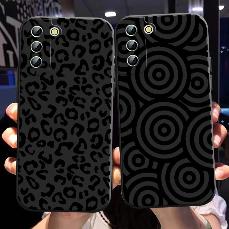 Fashion Pattern Logo Phone Case For Samsung S23 S22 S21 S20 FE Ultra Pro Lite S10 S9 S8 5G Plus Black Soft Cover