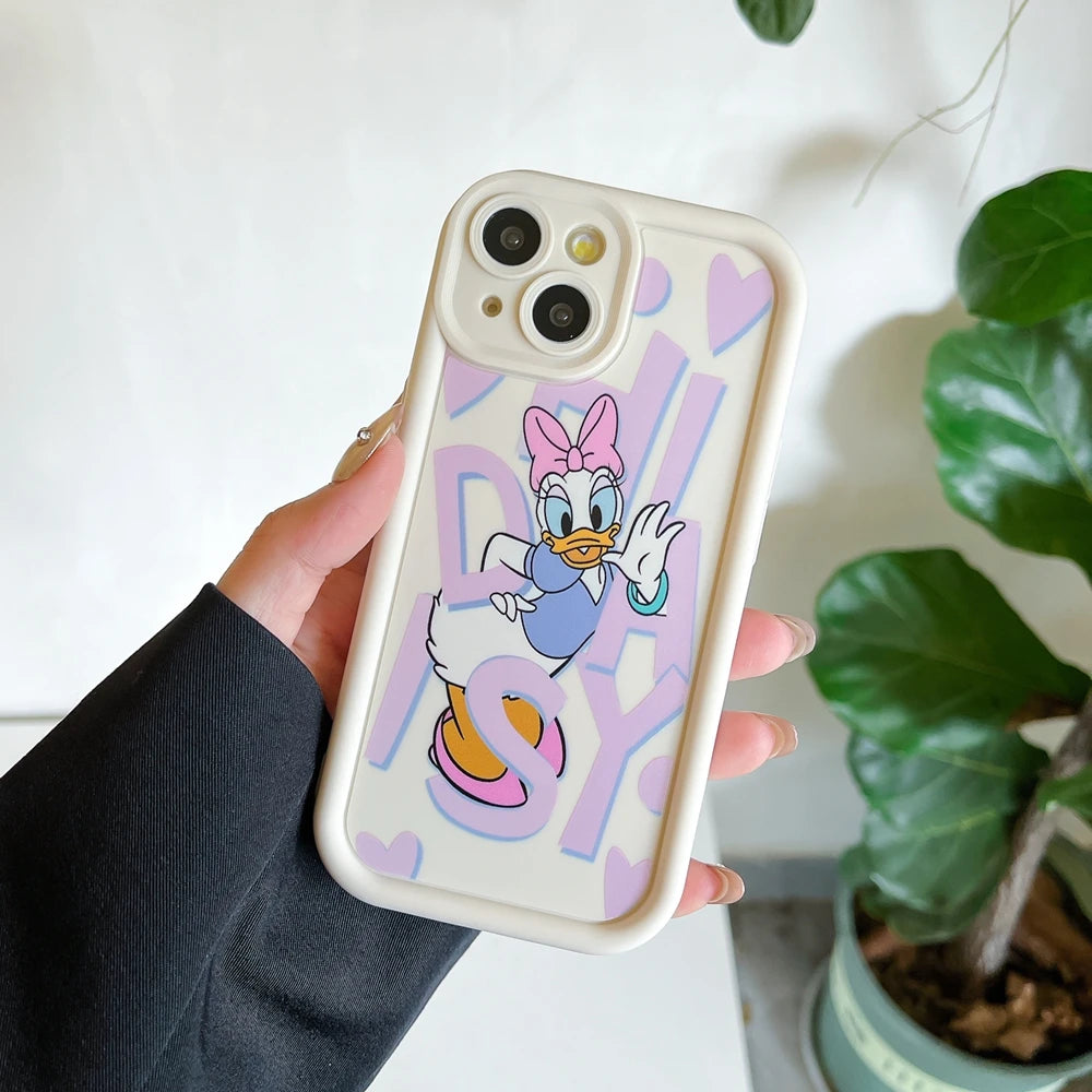 Cute Mickey Minnie Mouse Daisy Duck Paint Phone Case For Motorola Moto G84 G54 G34 G24 G04 G14 G53 G10 G20 G30 G9 Play E22 E13