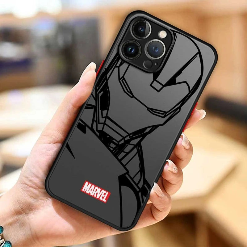 Phone Case For Apple iPhone 11 12 13 14 15 Pro 15 Pro Max 15 Plus XR 12mini 13mini Clear Marvel Groot Spider Iron Man Studio